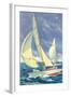 Fore-Deck Man, Yacht Racing-null-Framed Art Print