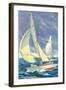 Fore-Deck Man, Yacht Racing-null-Framed Art Print