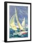 Fore-Deck Man, Yacht Racing-null-Framed Art Print