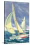 Foredeck Man in Sailing Race, San Diego, California-null-Stretched Canvas