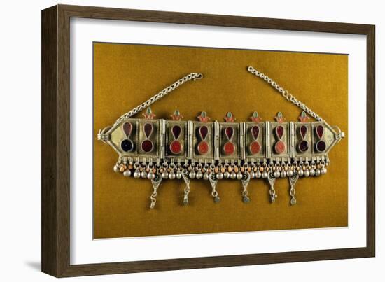 Forehead Headband in Silver-Gilt with Enamel Semi-Precious Stones and Coral, Yemen-null-Framed Giclee Print