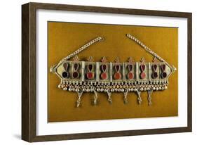 Forehead Headband in Silver-Gilt with Enamel Semi-Precious Stones and Coral, Yemen-null-Framed Giclee Print