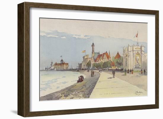 Foreign Buildings Along the Shore-null-Framed Giclee Print