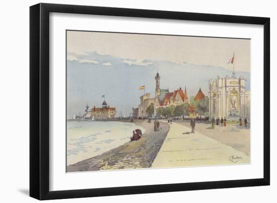 Foreign Buildings Along the Shore-null-Framed Giclee Print