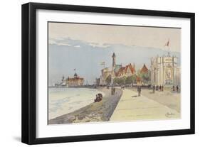 Foreign Buildings Along the Shore-null-Framed Giclee Print