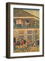 Foreign Business District in Yokohama (Yokohama Kaigan Kakkoku Shokan Zu) No.3-Ando Hiroshige-Framed Art Print