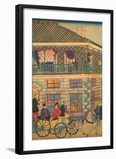 Foreign Business District in Yokohama (Yokohama Kaigan Kakkoku Shokan Zu) No.3-Ando Hiroshige-Framed Art Print