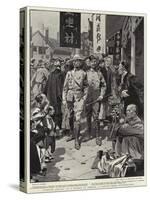 Foreign Devils in a Street in Peking, a Salute from Guttersnipes-Frederic De Haenen-Stretched Canvas