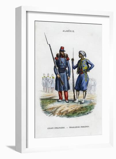 Foreign Legionnaire and Native Sharpshooter; French Army in Algeria-null-Framed Giclee Print