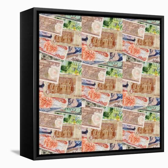 Foreign Money Background-NathanNathan-Framed Stretched Canvas