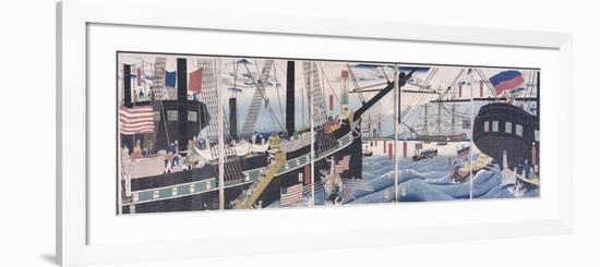 Foreign Ships at Yokohama-Gountei Sadahide-Framed Premium Giclee Print