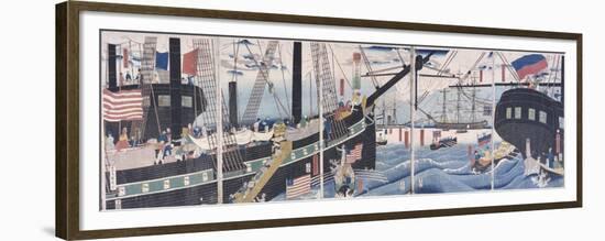 Foreign Ships at Yokohama-Gountei Sadahide-Framed Premium Giclee Print