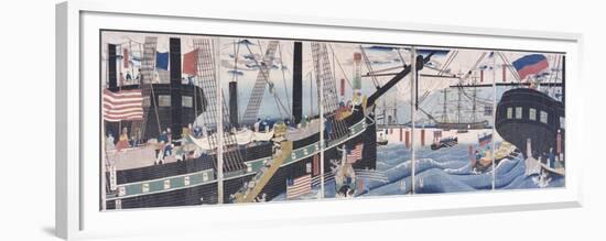 Foreign Ships at Yokohama-Gountei Sadahide-Framed Premium Giclee Print