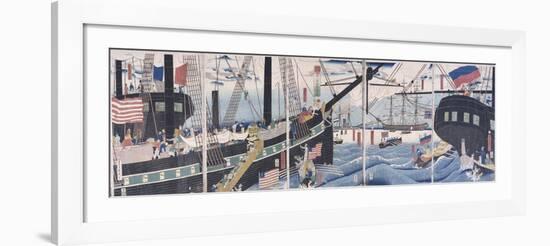 Foreign Ships at Yokohama-Gountei Sadahide-Framed Giclee Print