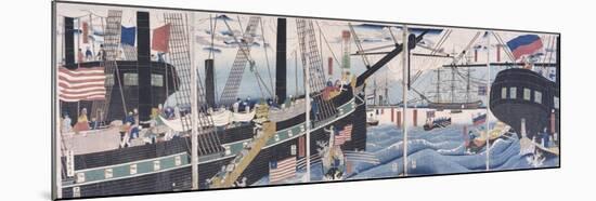 Foreign Ships at Yokohama-Gountei Sadahide-Mounted Giclee Print