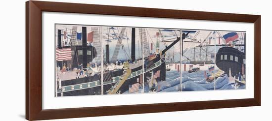 Foreign Ships at Yokohama-Gountei Sadahide-Framed Giclee Print