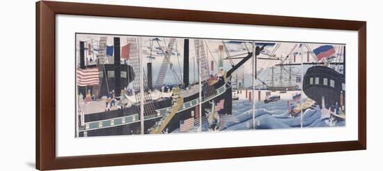 Foreign Ships at Yokohama-Gountei Sadahide-Framed Giclee Print