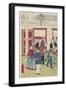 Foreigners at Billiard Game, Late 19th Century-Hiroshige III-Framed Giclee Print