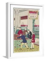 Foreigners at Billiard Game, Late 19th Century-Hiroshige III-Framed Premium Giclee Print