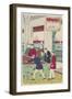 Foreigners at Billiard Game, Late 19th Century-Hiroshige III-Framed Giclee Print