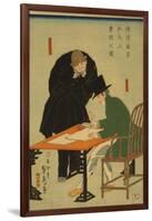 Foreigners in Yokohama Draw Up Contract In Mercantile House, 1861-Utagawa Sadahide-Framed Giclee Print