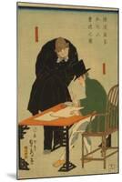 Foreigners in Yokohama Draw Up Contract In Mercantile House, 1861-Utagawa Sadahide-Mounted Premium Giclee Print