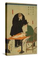 Foreigners in Yokohama Draw Up Contract In Mercantile House, 1861-Utagawa Sadahide-Stretched Canvas