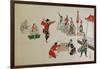 Foreigners Playing Sumo-Kyosai Kawanabe-Framed Giclee Print