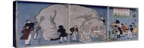 Foreigners with an Elephant-Hashiguchi Goyo-Stretched Canvas