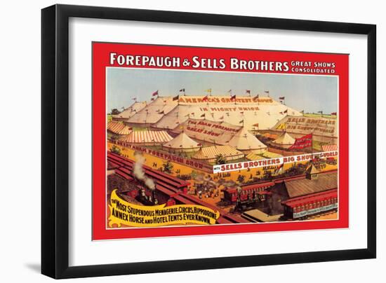 Forepaugh and Sells Brothers Great Show Consolidated-null-Framed Art Print