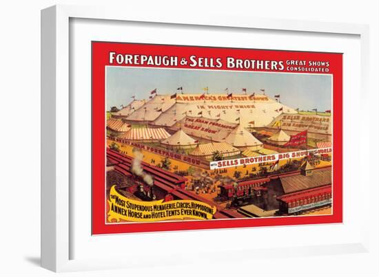 Forepaugh and Sells Brothers Great Show Consolidated-null-Framed Art Print