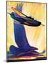 "Foreshadowing Flight,"July 2, 1938-William Heaslip-Mounted Giclee Print