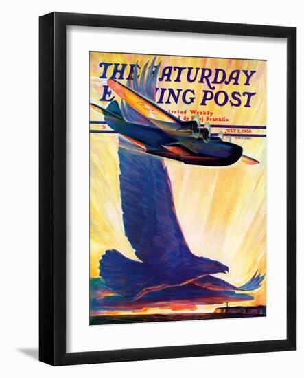 "Foreshadowing Flight," Saturday Evening Post Cover, July 2, 1938-William Heaslip-Framed Giclee Print