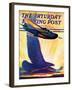 "Foreshadowing Flight," Saturday Evening Post Cover, July 2, 1938-William Heaslip-Framed Giclee Print