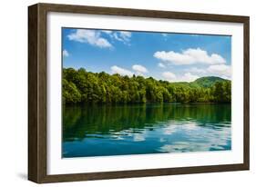 Forest and Clouds with Reflection in A Calm Lake-Lamarinx-Framed Photographic Print