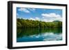 Forest and Clouds with Reflection in A Calm Lake-Lamarinx-Framed Photographic Print