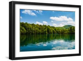 Forest and Clouds with Reflection in A Calm Lake-Lamarinx-Framed Photographic Print