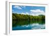 Forest and Clouds with Reflection in A Calm Lake-Lamarinx-Framed Photographic Print