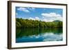 Forest and Clouds with Reflection in A Calm Lake-Lamarinx-Framed Photographic Print