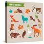 Forest Animals Vector Set of Icons and Illustrations-Marish-Stretched Canvas