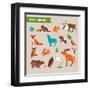 Forest Animals Vector Set of Icons and Illustrations-Marish-Framed Art Print