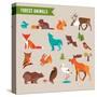 Forest Animals Vector Set of Icons and Illustrations-Marish-Stretched Canvas