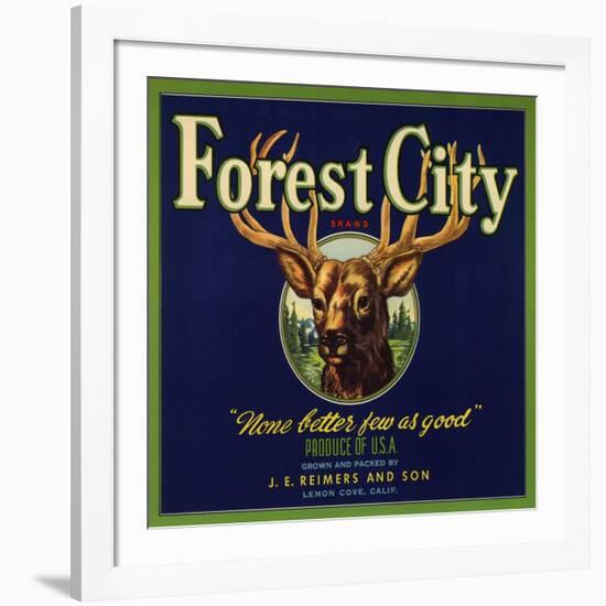 Forest City Brand - Lemon Cove, California - Citrus Crate Label-Lantern Press-Framed Art Print