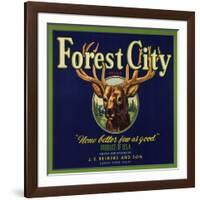 Forest City Brand - Lemon Cove, California - Citrus Crate Label-Lantern Press-Framed Art Print