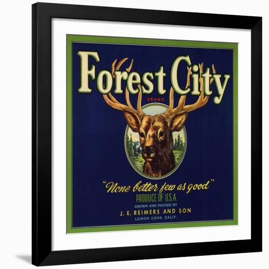 Forest City Brand - Lemon Cove, California - Citrus Crate Label-Lantern Press-Framed Art Print