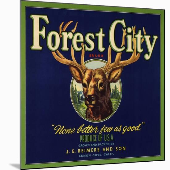 Forest City Brand - Lemon Cove, California - Citrus Crate Label-Lantern Press-Mounted Art Print