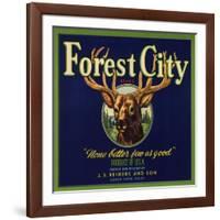 Forest City Brand - Lemon Cove, California - Citrus Crate Label-Lantern Press-Framed Art Print