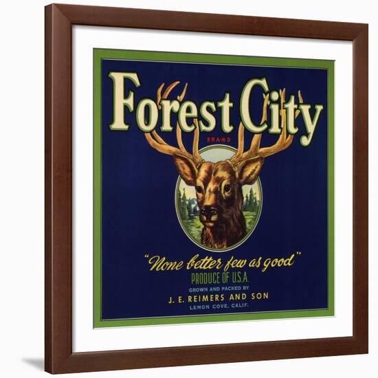 Forest City Brand - Lemon Cove, California - Citrus Crate Label-Lantern Press-Framed Art Print