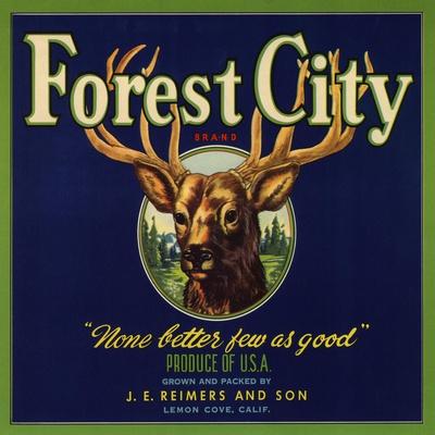 'Forest City Brand Lemon Cove, California Citrus Crate Label' Art