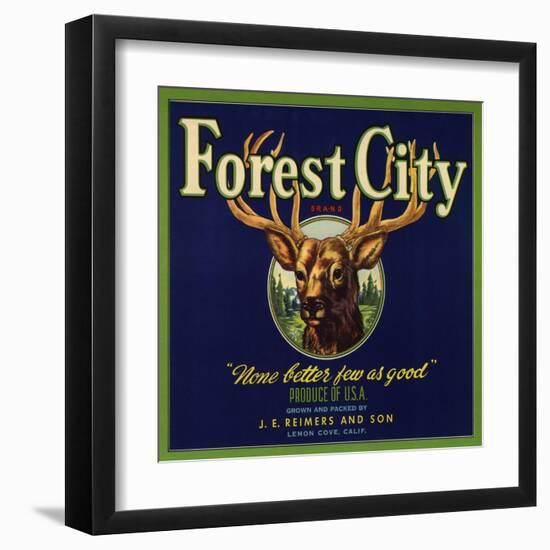 Forest City Brand - Lemon Cove, California - Citrus Crate Label-Lantern Press-Framed Art Print